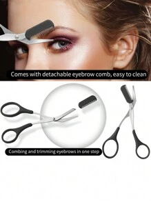 3 合 1 眉毛修形套装，包括 1 把剃须刀、1 把镊子、1 把眉毛剪，适合男士和女士 - 粉色 - 查看 4