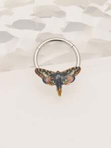 1pc Stainless Steel Drop-Shaped Moth Design Nose Ring - Multicolor - View 15