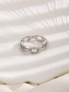 1Pc Exquisite S925 Sterling Silver Personalized Crown Ring Fine Jewelry Gift For Women Fit Bracelets Bangles DIY Jewelry Making Anniversary Gift Fine Ladies Jewellery - Geometric Chain Shape - View 3