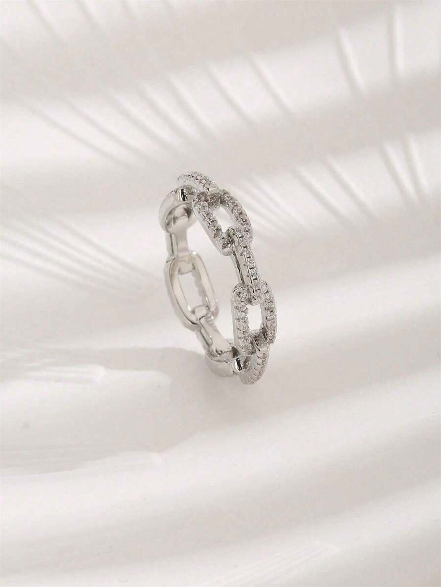 1Pc Exquisite S925 Sterling Silver Personalized Crown Ring Fine Jewelry Gift For Women Fit Bracelets Bangles DIY Jewelry Making Anniversary Gift Fine Ladies Jewellery - Geometric Chain Shape - View 1