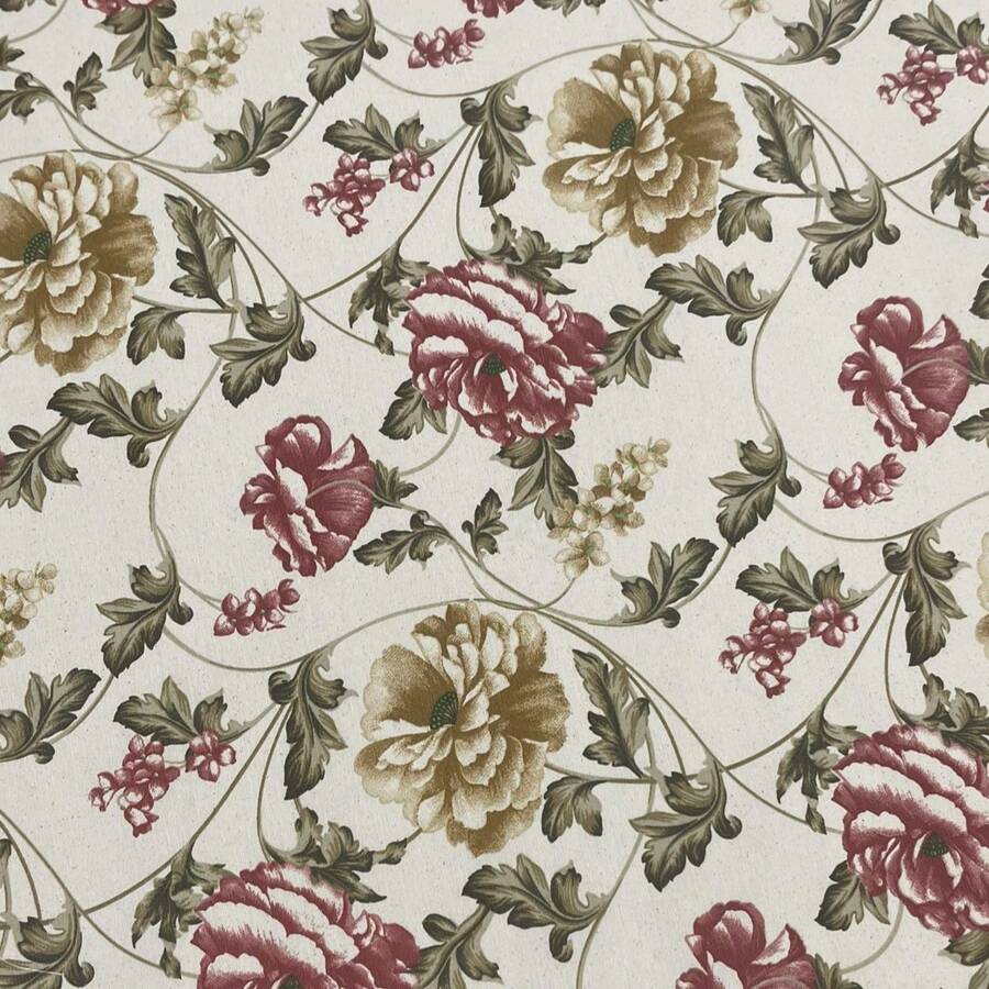 Acqua Decor Waterproof Fabric 1.40m Wide Sofa Cover, Cushion Cover - Floral Marsala Bege - 查看 1