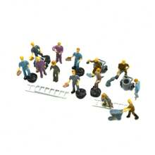 Set de 25 piezas/Lote de Figuras de Trabajadores en Miniatura 1/87 para Tren, Modelo de Trabajadores con Herramientas para Decoración de Ferrocarril, Escenario de Tren HO, Juguetes de Arquitectura - Como fotos - Ver 5