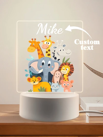 1pc Custom Name Creative Gift, Animal Theme, Send To Boys Girls Or Friends 3D Light Illusion LED Night Light Warm Light Birthday Gift Gift Decoration Desk Lamp Night Light, Valentine Day, Valentine Day Decor Waterproof, Anti-Mold Stylish, Adorable, High-Quality Custom, Personalized, Unique Ideal Gifts For Her Boyfriend, Girlfriend, Dad, Mom, Family, Friends, Son, Daughter, School Students, Kids For Anniversaries, For Birthdays School, Office, Home Graduation,Home Refresh