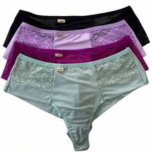 KIT Plus Size Panties Double String Wide Side Comfort Lingerie Women's Clothing Cheap - 彩色 - 查看 4