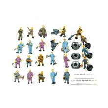Set de 25 piezas/Lote de Figuras de Trabajadores en Miniatura 1/87 para Tren, Modelo de Trabajadores con Herramientas para Decoración de Ferrocarril, Escenario de Tren HO, Juguetes de Arquitectura - Como fotos - Ver 10