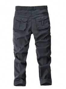 Multi-Pocket Tactical Cargo Pants For Men (Belt Not Included), Fall - Black - View 4