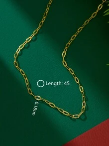 1Pc Minimalist 925 Sterling Silver Classically O Necklace Chain Plating Gold-Plated Chain Necklace For Women And Gifts For Couple