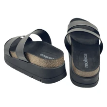 Women's Slide Platform Flatform Clog Moleca 5513.100 - 黑色 - 查看 5