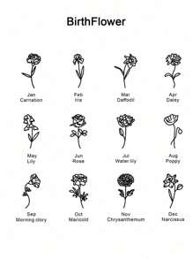 Mysterious And Elegant, Romantic And Fantastic, The Flower Is Born In December. The Adjustable Stainless Steel Ring With A Flower Opening Can Be Customized With English Names. It Is A Delicate Birthflower Text Ring That Can Be Given To Her. It Is A Versatile Jewelry Accessory For Daily Banquets And Vacations, And Is Very Suitable As A Creative Surprise Gift For Loved Ones