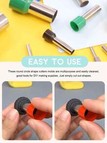 8件/40件迷你粘土切割模具套装、切割工具、圆形冲孔模具、聚合物陶瓷工具套件、金属切割模具