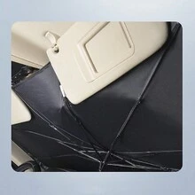 1 tấm che nắng ô tô, tấm che nắng ô tô, tấm chắn nắng có thể thu vào, cách nhiệt, tấm che nắng kính chắn gió phía trước - màu đen - Xem 6