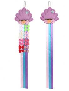 1 件彩色贝壳发饰收纳盒，用于发夹的织物头发收纳，适合家庭使用 - 彩色 - 查看 1