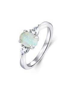 1 件 925 纯银天然澳大利亚珍珠蛋形鸡尾酒戒指，适合订婚、婚礼、生日礼物、派对、度假、奢华、现代、优雅 - 白色 - 查看 15