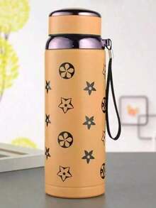 Termo Largo Estampado de acero inoxidable, doble pared, de alta calidad, con aislamiento al vacío, 1000ML - Amarillo - Ver 3