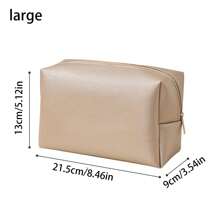 1pc Solid Color Simple Travel Makeup Bag, Wash Bag, Makeup Storage Bag, Travel Daily Fashion Hand Bag, Travel Supplies Storage Bag, Makeup Tools, PU Leather, Travel Accessories Makeup Brush Storage, Portable Travel Wash Bag, A Great Gift Bags, Makeup Bag, Organizer, Storage, Makeup Organizer, Makeup Bags, Toiletry Bag, Cosmetic Bag, Make Up Pouch Mini Pouch, Large Capacity Pouch, Gifts Christmas Gifts, Gift Ideas For Women - Multicolor - View 17