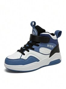 Outdoor Basketball Sneakers For Boy, Shock Absorbing Anti-Slip High Grip Sports Shoes, Casual High-Top Shoes For Teenagers - Blue - View 2