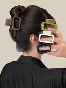 4pcs/Set Cute & Simple Style Hair Clips, Casual Hair Accessories For Gathering, Outing & Date - Multicolor - View 1