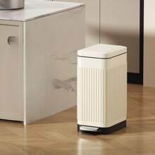 Thùng rác mini bằng thép không gỉ có bàn đạp, nắp và thả chậm im lặng, thùng rác cho nhà bếp, phòng tắm, phòng ngủ, văn phòng, trang trí nhà cửa, quà tặng Giáng sinh, quà tặng gia đình, trang trí phòng - Màu thép vonfram - Xem 8