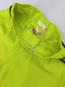 Marrant Shorts With Belt And Pocket High Waist - 青檸色 - 查看 4