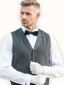 男士短款纯白色正式手套，适合制服、游行、燕尾服、珠宝检查、婚礼、仪式、派对、葬礼