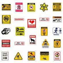 50PCS Warning Slogans Stickers Vinyl Aesthetics Stickers For Scrapbooking, Diary, Laptop, Bumper, Skateboard, Water Bottle, Computer, Phone, Cartoon, Hard Hat, Car Stickers And Decals