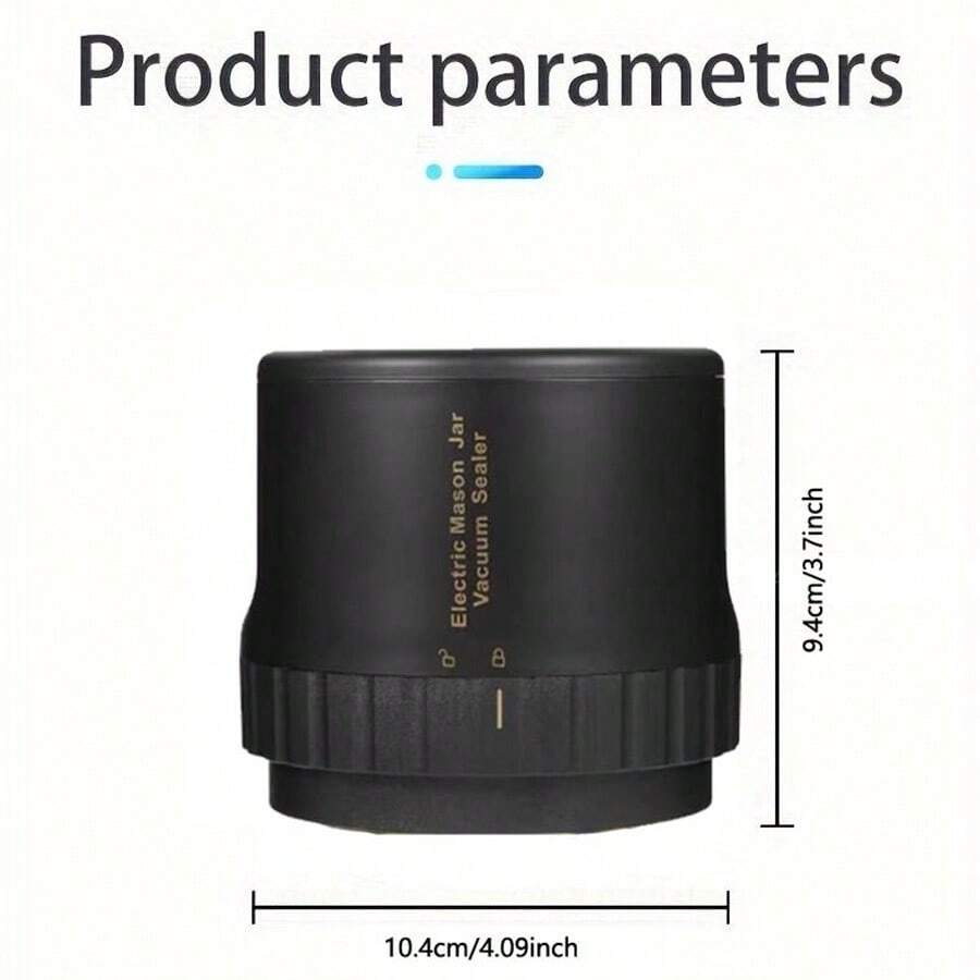 1set, Mason Jar Electric Vacuum Sealer With 10 Lids, Wide Mouth And