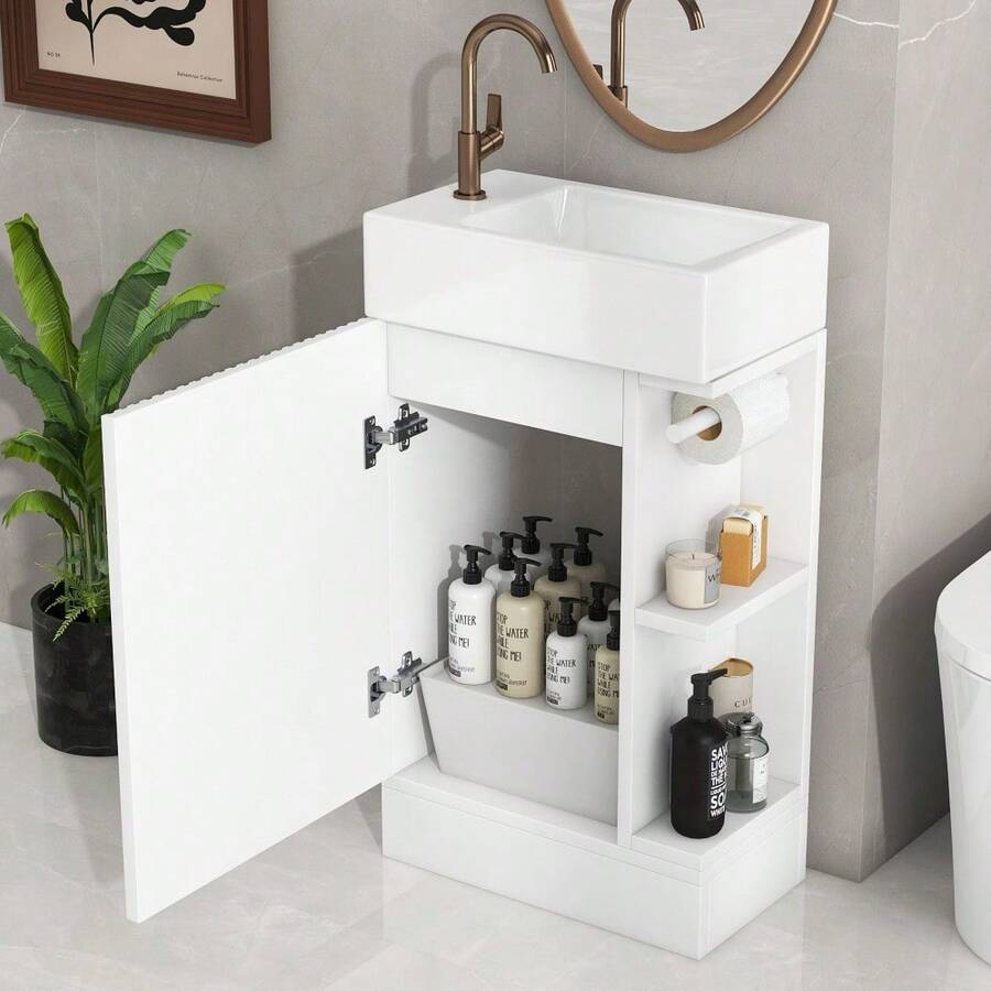 18.6" Bathroom Vanity With Sink, Bathroom Vanity With TwoTier