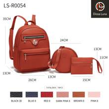DIOSA LUNA Mochila elegante, conjunto de mochila suave de tres piezas,Conjunto De Mochila para Damas, MochilaDe Tres Piezas, Mochila De Moda, Mochila Casual para niñas,Bolso De Viaje Casual para Mujeres, Conjunto De Bolsas para Estudiantes con Estuche para lápices,Bolso de Hombro - Marrón - Ver 1