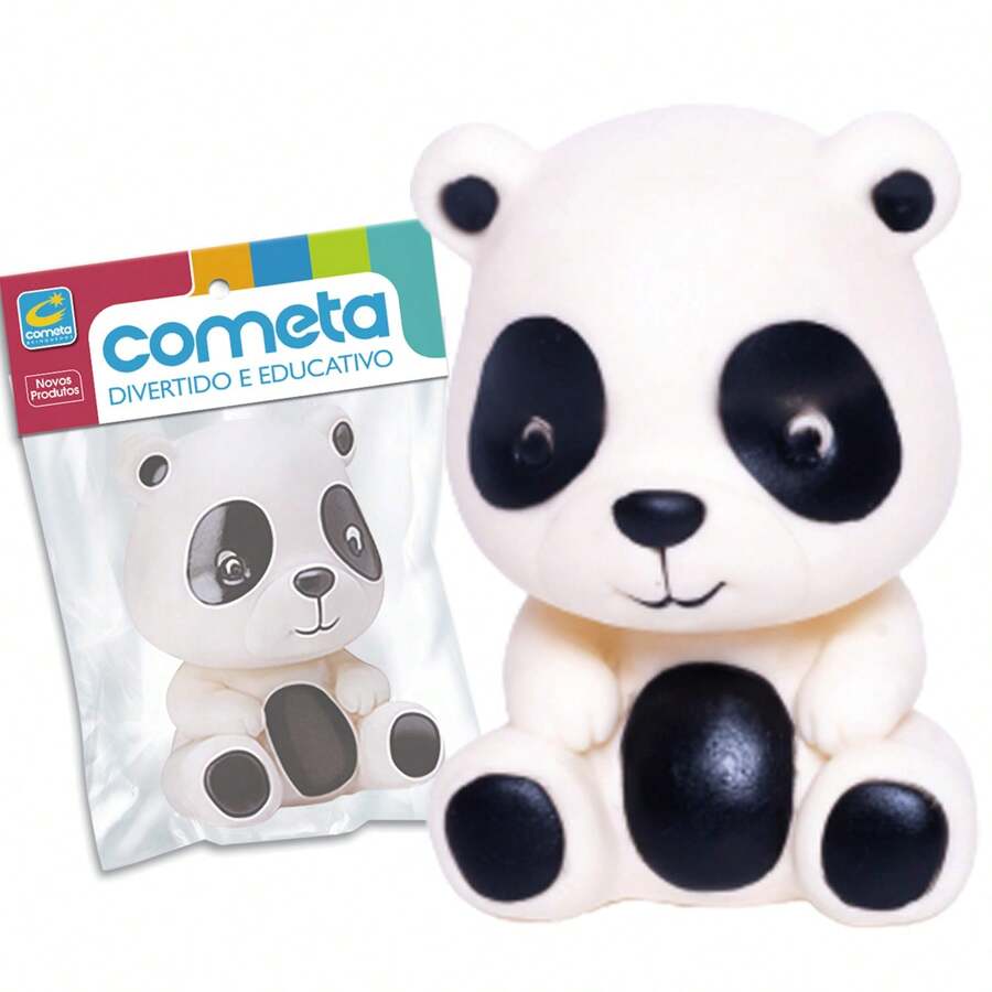 Panda Soft Animal Toy For Babies, Teether Bath, Soft And Cuddly - 黑與白 - 查看 1