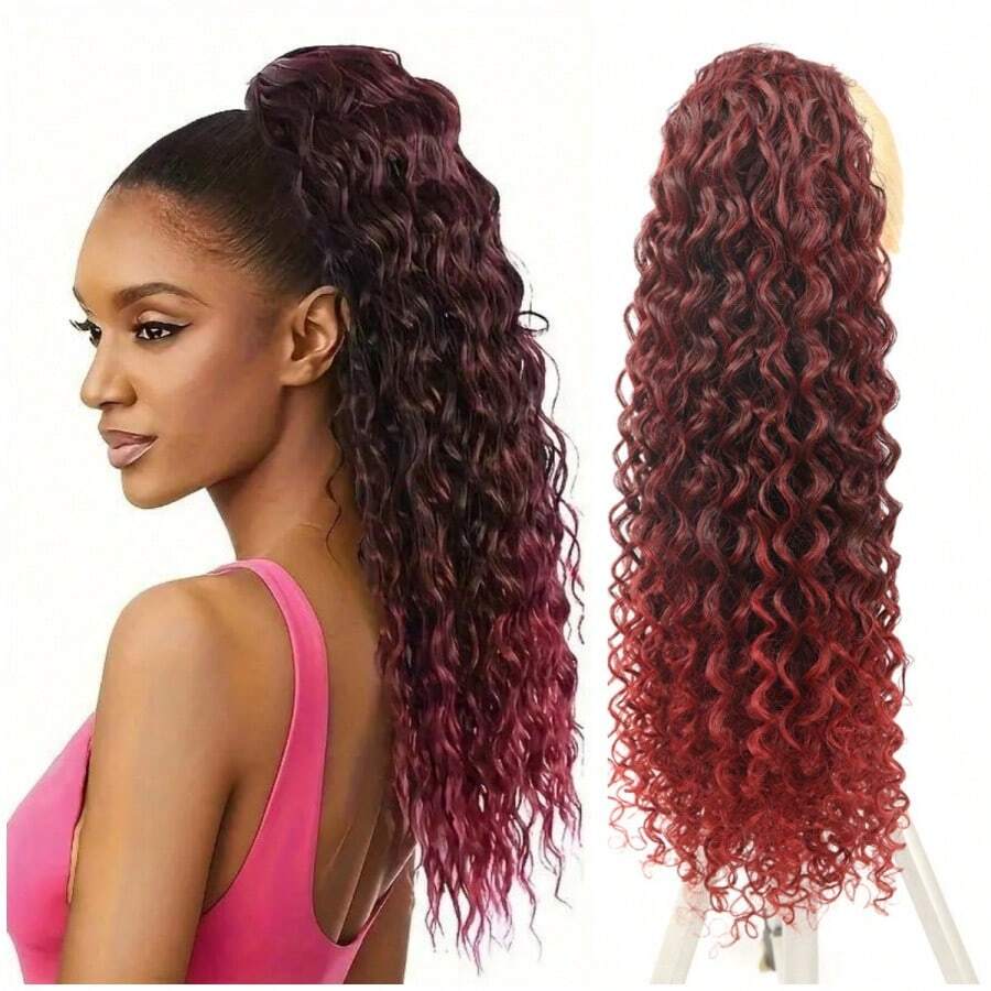 OPEN CURLY PONYTAIL 70cm OLGA FASHION CLASSIC - Burgundy - View 1