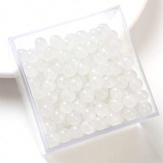 6mm/200pcs Plain Glass Beads For DIY Jewelry Making, Handmade Bracelet And Necklace Crafting
