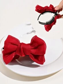 1 件儿童蝴蝶结发夹，女童无损发髻爪夹，时尚蝴蝶发夹，适合马尾辫，休闲日常发型配饰，适合节日舞台表演 - 彩色 - 查看 3