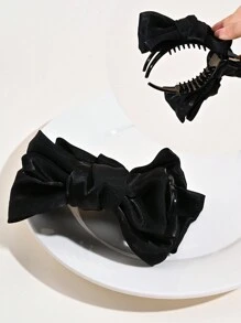 1 件儿童蝴蝶结发夹，女童无损发髻爪夹，时尚蝴蝶发夹，适合马尾辫，休闲日常发型配饰，适合节日舞台表演 - 彩色 - 查看 5