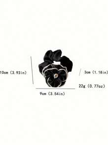 1 pieza Accesorio para el cabello de mujer Lazo para el pelo de satén con flor de camelia
