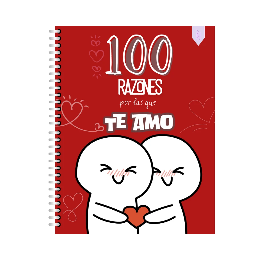 Notebook 100 Reasons Why I Love You - Red - View 1