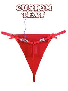 Customized Metal Decor Personalized Funny Thong Underwear, Sexy Gift For Girlfriend, Wife, Birthday Or Anniversary