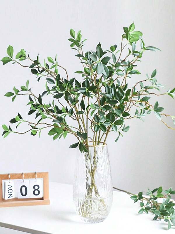 4PCS 28.74" Artificial Banyan Tree Branches With Leaf Artificial Greenery Stems Faux Olive Branches For Vase Filler Dried Artificial Twigs, Valentine Day, Gift Gifts Birthday Graduation