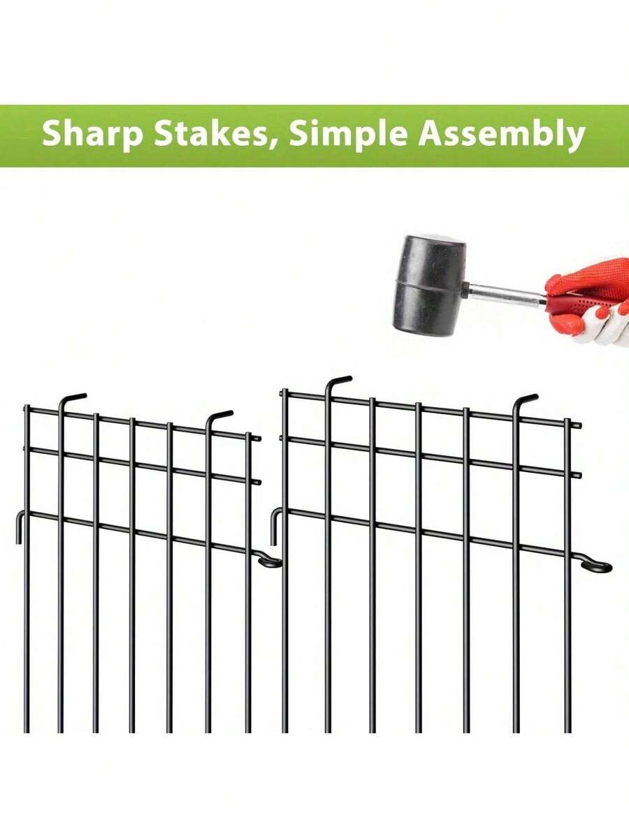 25 Panels Animal Barrier Fence For Dogs, Rustproof Metal Anti Doggie