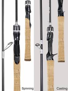 SOUGAYILANG Caña de pescar de alta calidad y ultraligera de 2 secciones, con potencia de 1-6LB, hecha de fibra de carbono, con anillos guía suaves, súper sensibilidad para spinning y lanzamiento, ideal como regalo para festividades