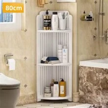 Mensola a 3 ripiani per angolo da bagno, caddy per doccia, portaoggetti, scaffale, unità organizzativa, colore bianco, per casa e bagno, accessorio bagno estivo