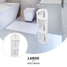 Mensola a 3 ripiani per angolo da bagno, caddy per doccia, portaoggetti, scaffale, unità organizzativa, colore bianco, per casa e bagno, accessorio bagno estivo