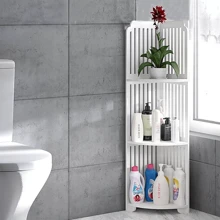 Mensola a 3 ripiani per angolo da bagno, caddy per doccia, portaoggetti, scaffale, unità organizzativa, colore bianco, per casa e bagno, accessorio bagno estivo