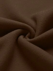 Men's Letter Printed Round Neck Casual Sweatshirt - Coffee Brown - View 5