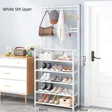 1件四层/五层鞋架落地鞋帽架承重卧室客厅门厅浴室收纳衣帽衣架鞋子组合储物架室内家具 - 彩色 - 查看 11