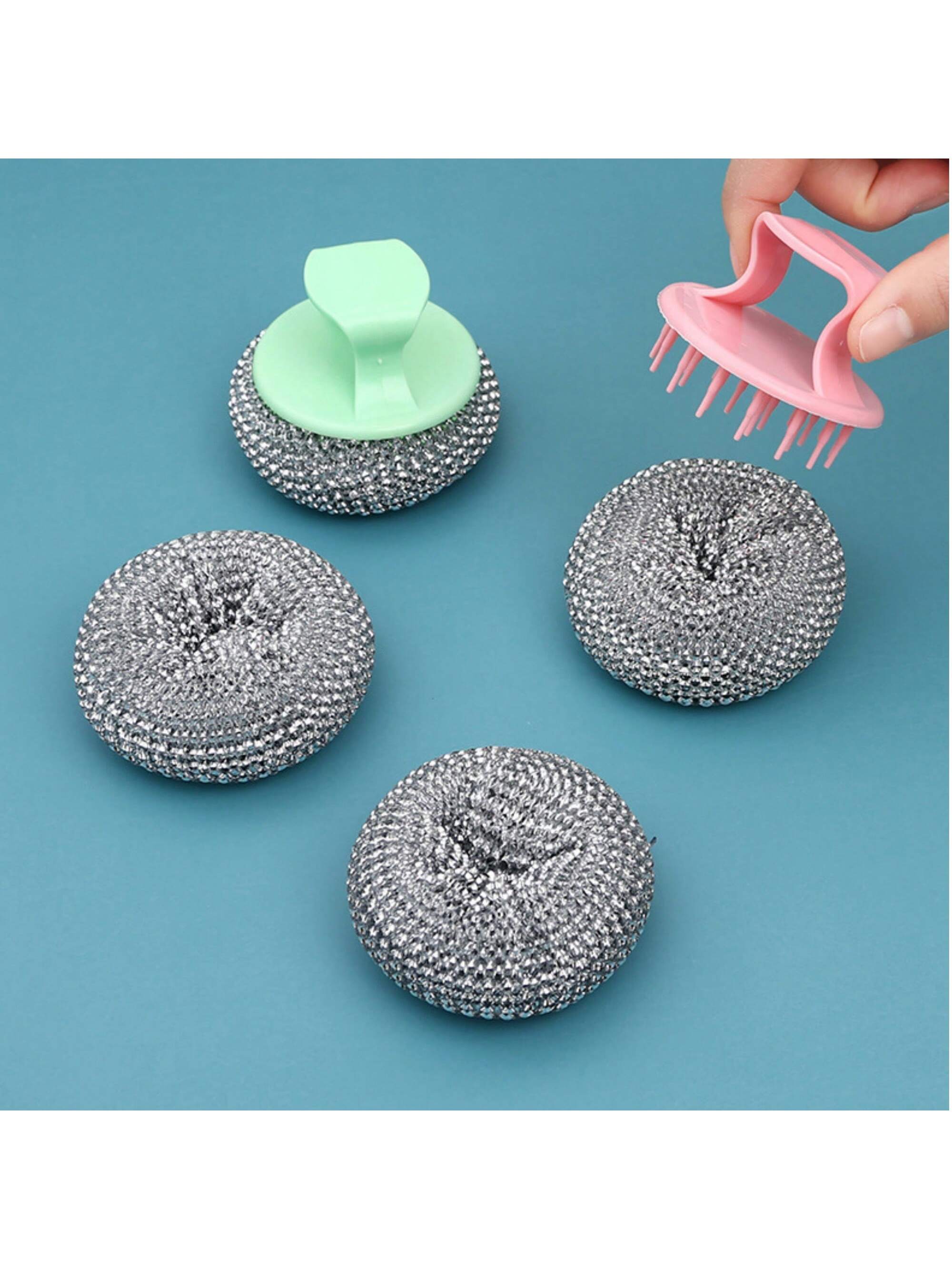 سطادات غسل الصوف 6 قطع – حصائر غسل مرنة لتنظيف الأ...