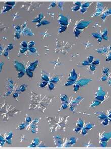 1pc Hot Stamping Nail Sticker, Luxury Butterfly Adhesive Nail Sticker, 5D Jelly Gel Nail Sticker Series, DIY - Multicolor - View 2