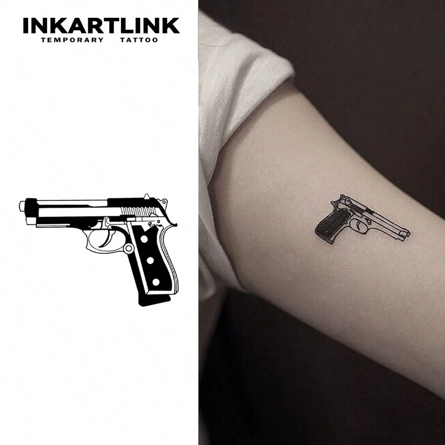 INKARTLINK 3 件/套，革命性技术纹身，半永久纹身，手枪，微型，逼真纹身，真情纹身，临时纹身，假纹身，防水，真实纹身外观，小众设计纹身，果汁纹身，植物纹身