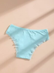 10条/包 女士性感丝滑比基尼内裤，蕾丝镂空透气内衣 - 彩色 - 查看 4