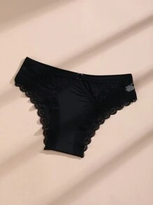 10条/包 女士性感丝滑比基尼内裤，蕾丝镂空透气内衣 - 彩色 - 查看 7