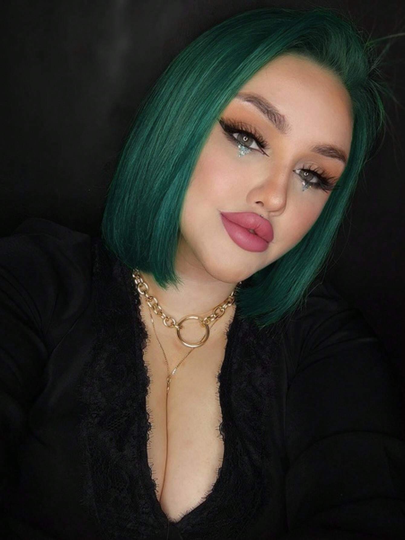 Halloween Green Bob Wig Short Mint Green Bob Wigs For Women Straight